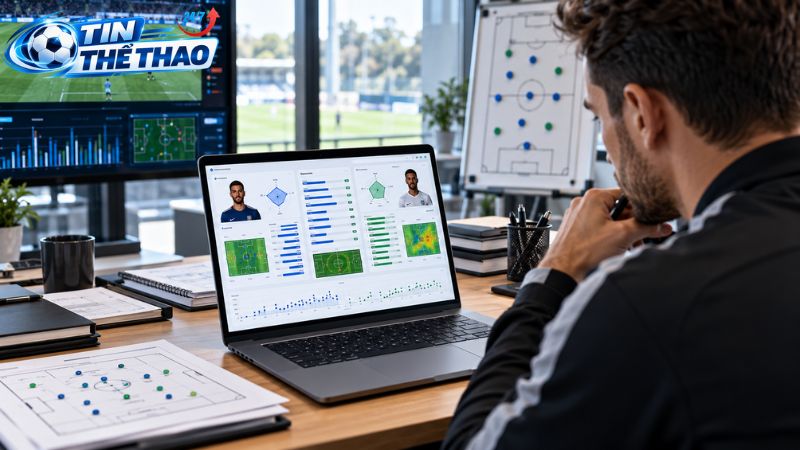 Dashboard bóng đá đa thiết bị với bộ lọc và biểu đồ thống kê