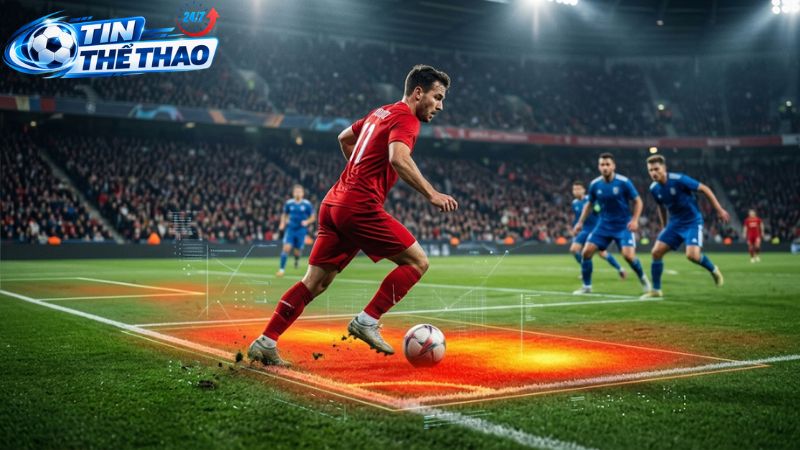 Sự hoán đổi linh hoạt của tiền đạo cánh trong sơ đồ 4-3-3.