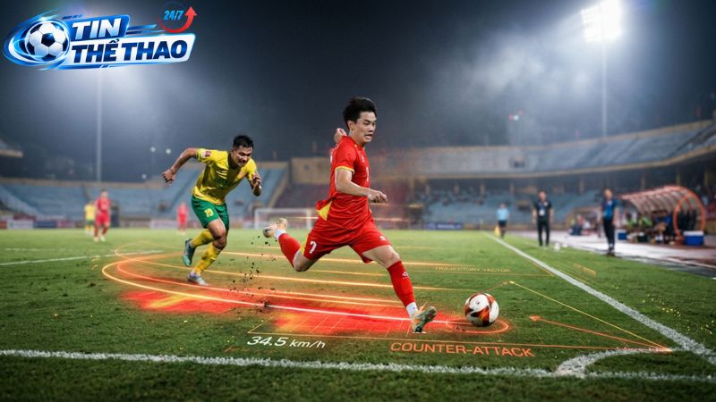 Tốc độ của Nguyễn Đình Bắc trong các pha chuyển đổi trạng thái.